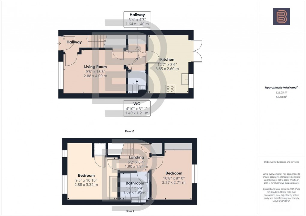 Floorplan for Chervil Way, Coton Park, Rugby