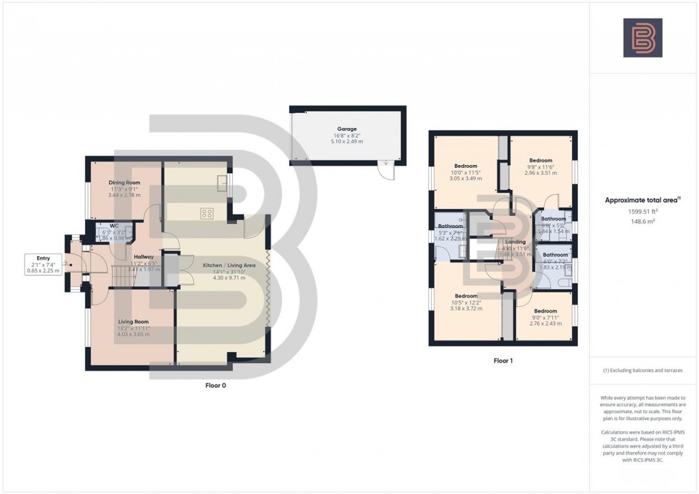 Floorplan for Noble Drive, Cawston, Rugby