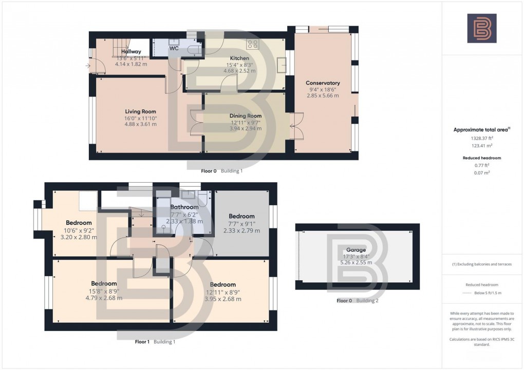Floorplan for Peat Close, Rugby