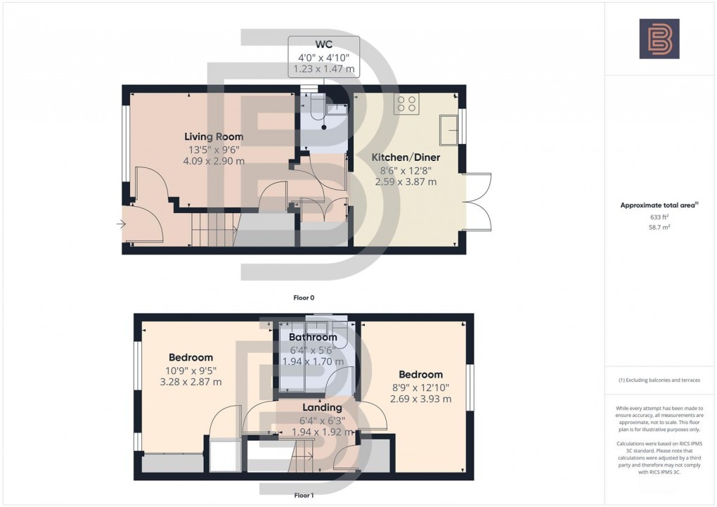 Floorplan for Chervil Way, Coton Park, Rugby