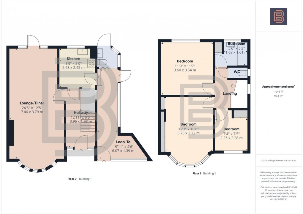 Floorplan for Loverock Crescent, Hillmorton, Rugby