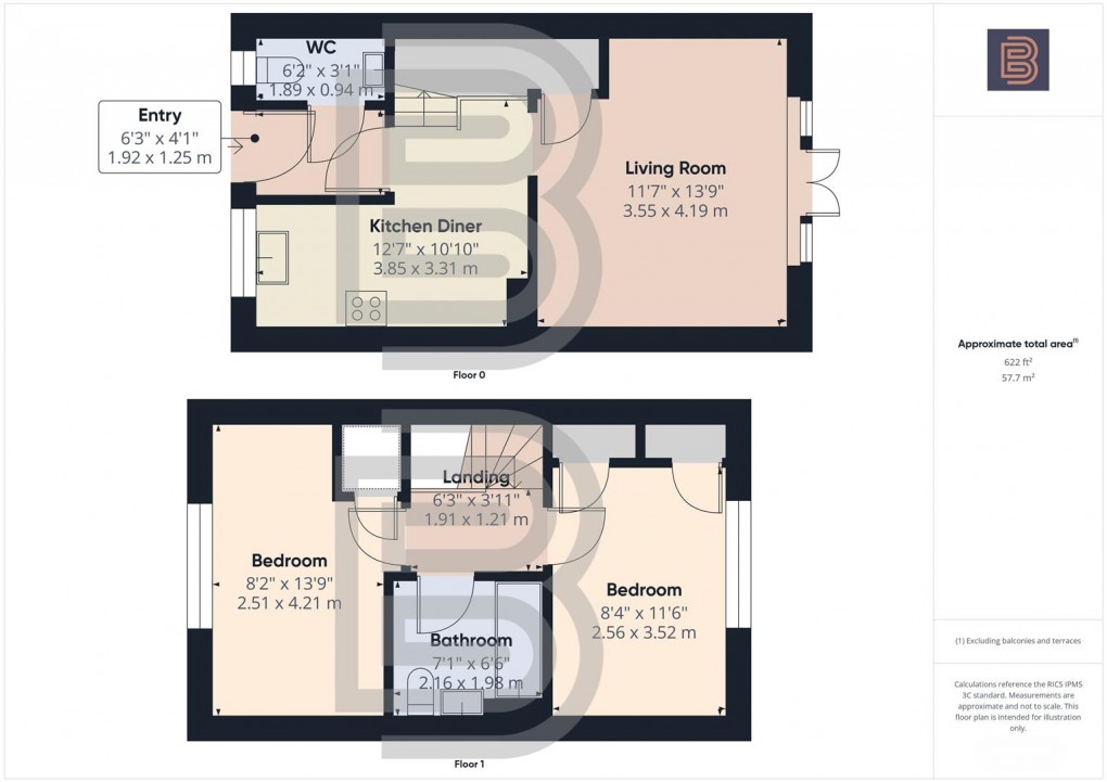 Floorplan for Spruce Close, Rugby