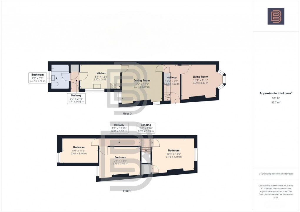 Floorplan for Stephen Street, Rugby