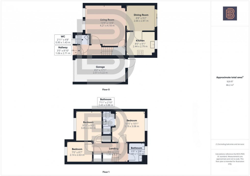 Floorplan for Durrell Drive, Cawston, Rugby