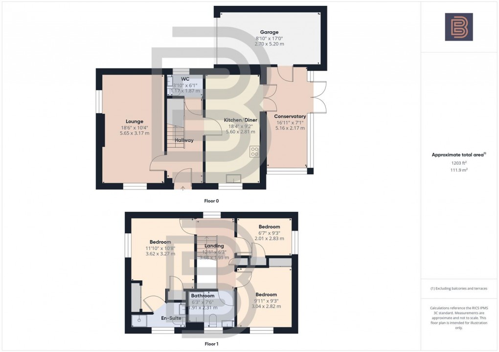 Floorplan for Sandpiper Close, Coton Park, Rugby