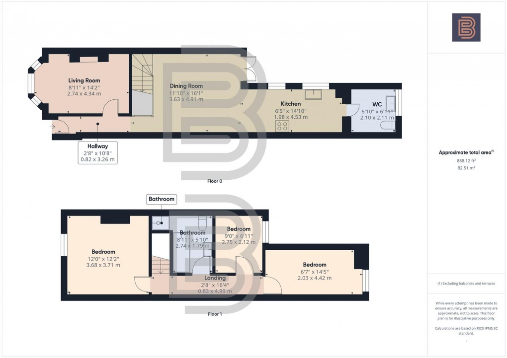 Floorplan for Wood Street, Rugby