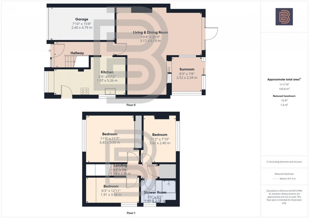 Floorplan for Cymbeline Way, Woodlands, Rugby