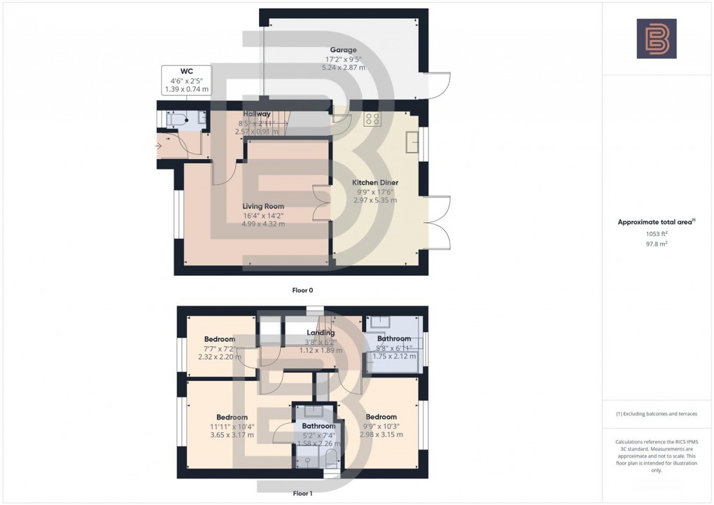 Floorplan for Campion Way, Boughton Vale, Rugby