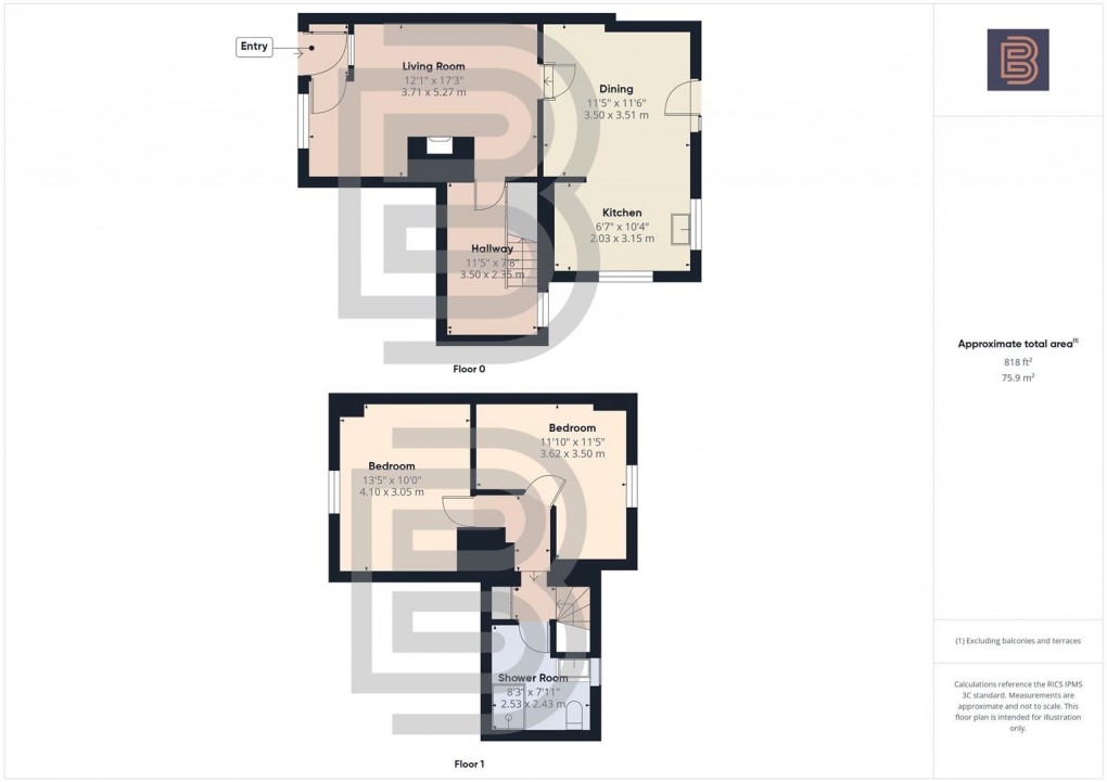 Floorplan for The Crescent, Brinklow, Rugby