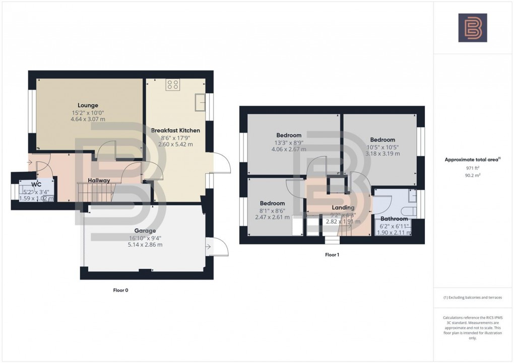 Floorplan for Morris Close, Newbold, Rugby