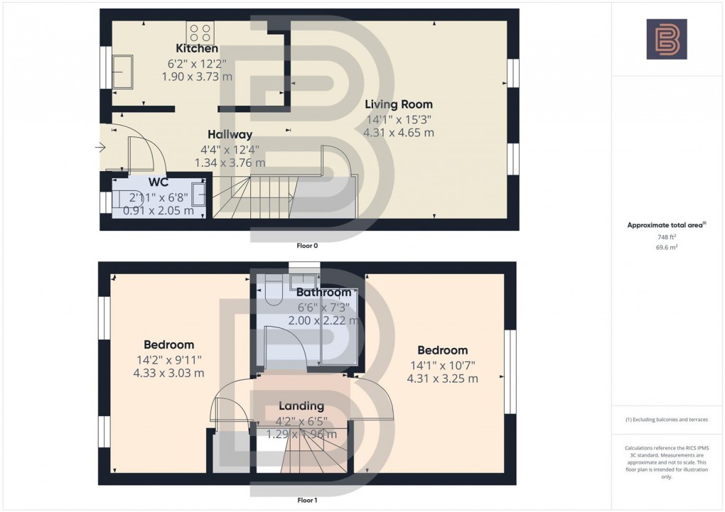 Floorplan for Estover Close, Binley Woods