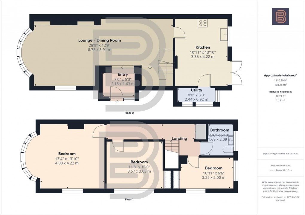 Floorplan for Park Walk, Rugby