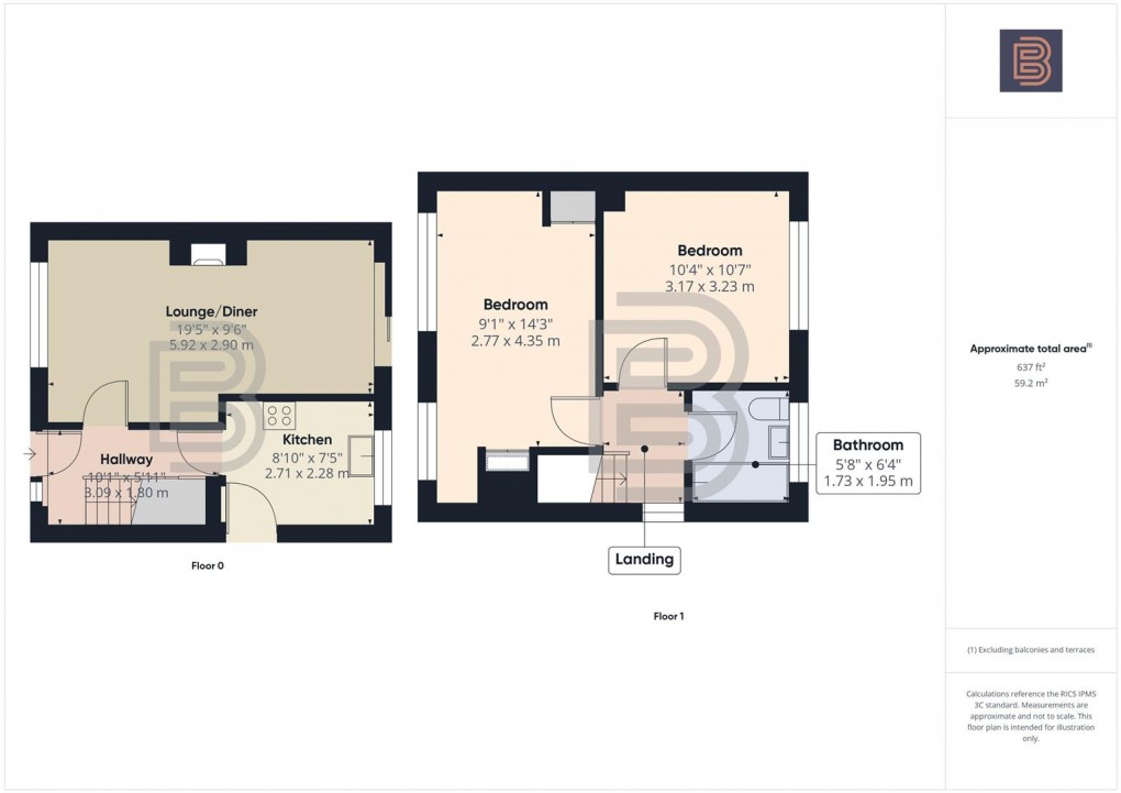 Floorplan for Round Avenue, Long Lawford, Rugby