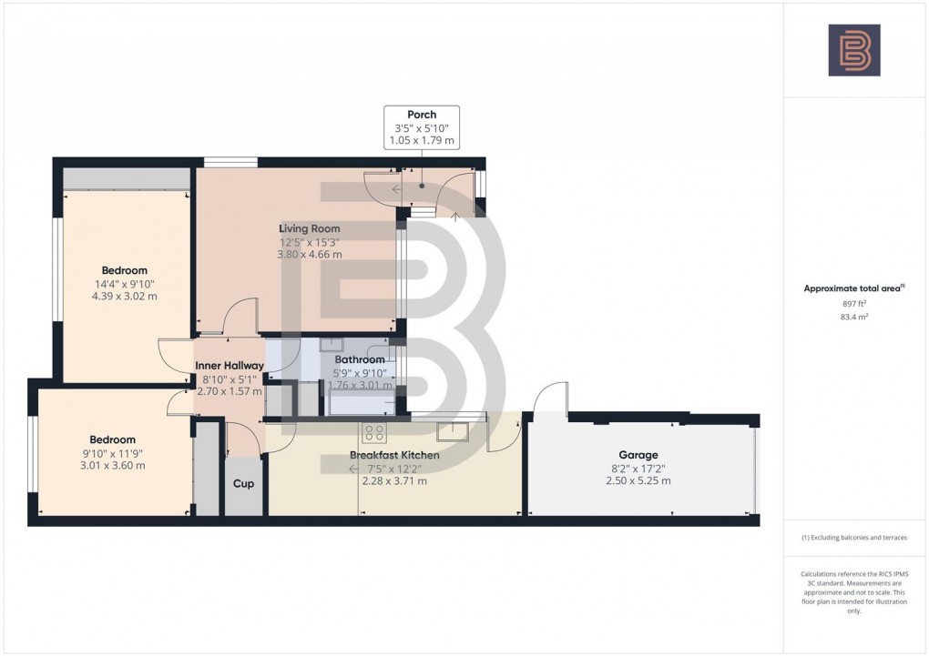 Floorplan for Brays Close, Brinklow, Rugby
