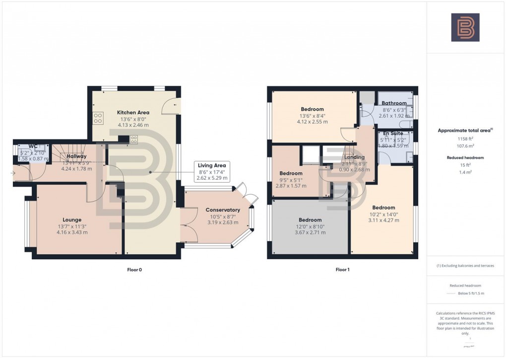 Floorplan for Pine Close, Lutterworth