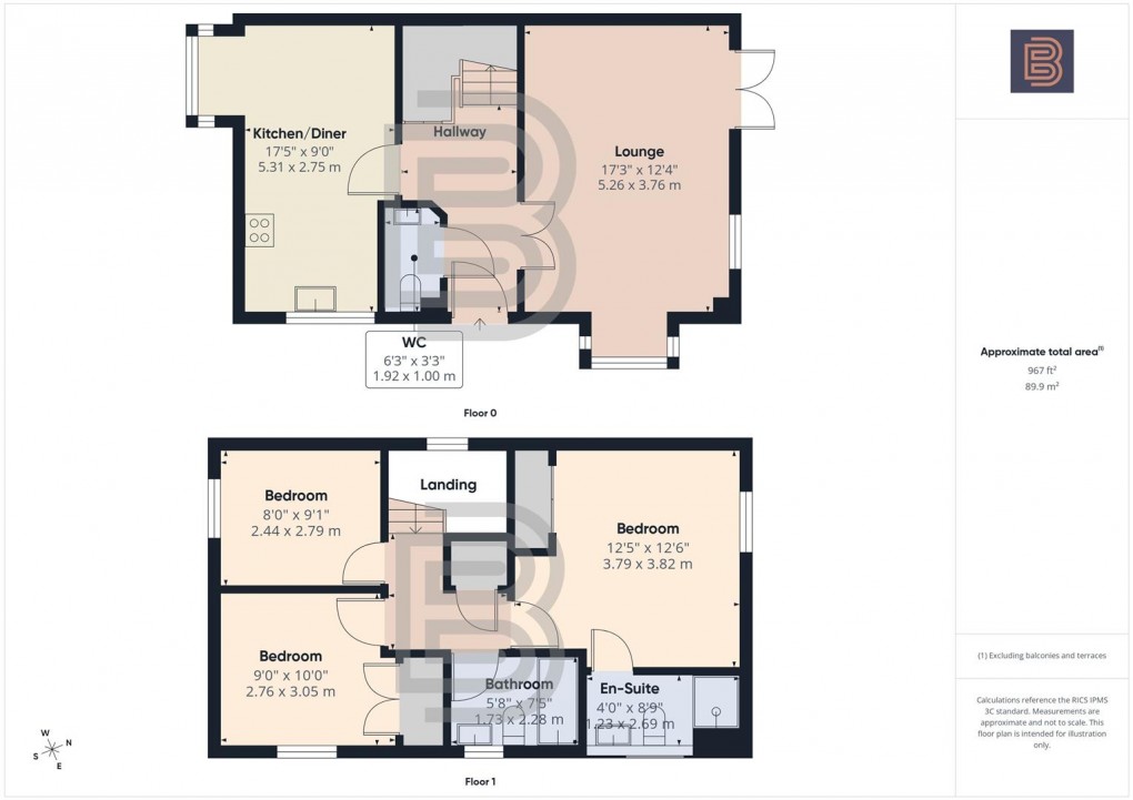 Floorplan for Spruce Close, Eden Park, Rugby