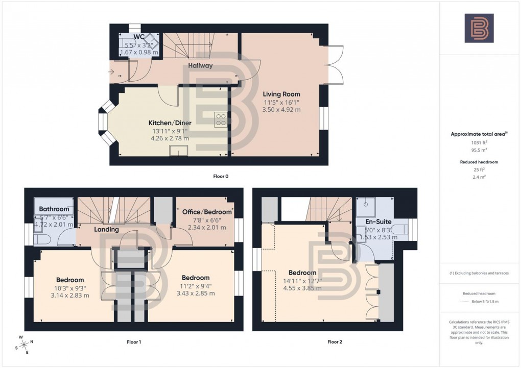 Floorplan for Stonechat Road, Coton Park, Rugby
