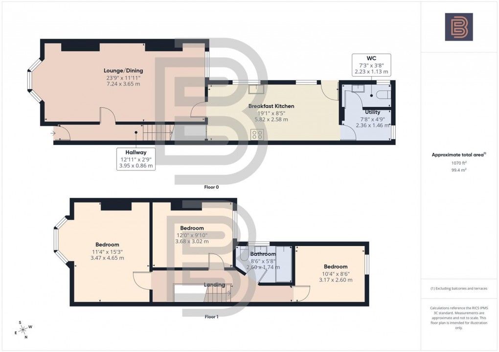 Floorplan for Kimberley Road, Rugby
