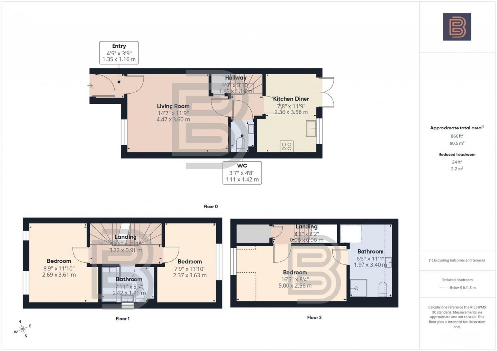 Floorplan for Vervain Drive, Coton Park, Rugby