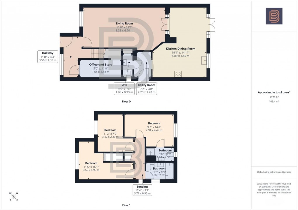 Floorplan for Okement Grove, Long Lawford, Rugby