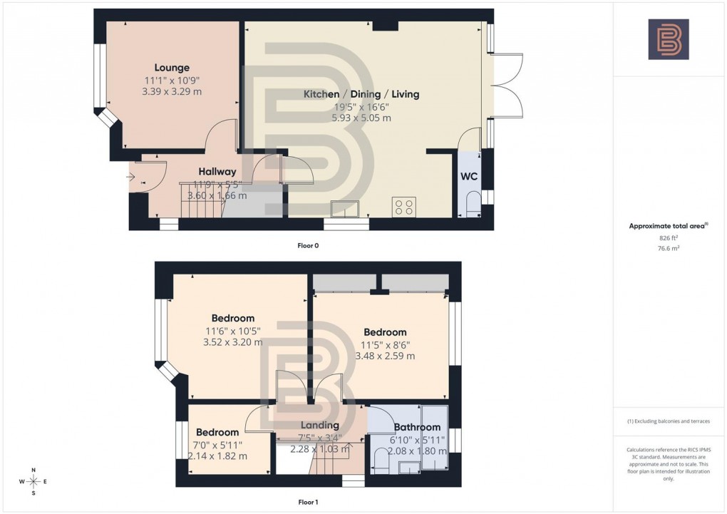Floorplan for Percival Road, Hillmorton, Rugby