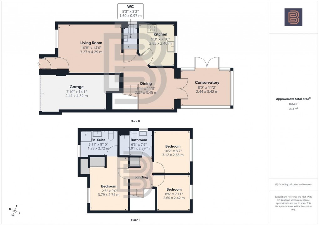 Floorplan for Devonshire Close, Cawston, Rugby