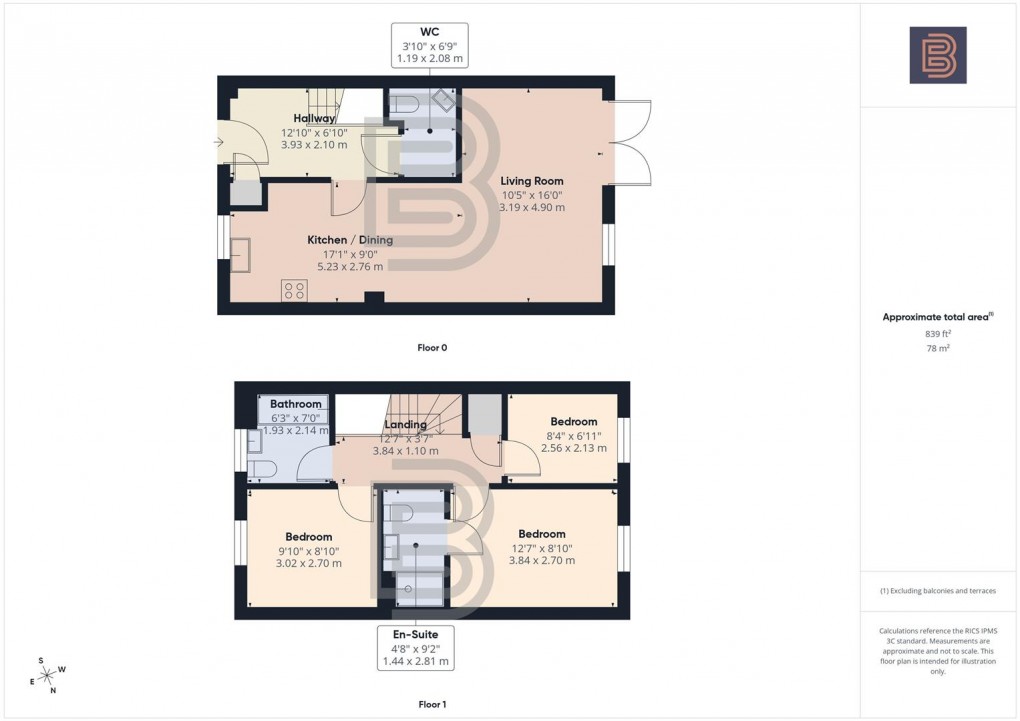 Floorplan for East Close, Cawston, Rugby