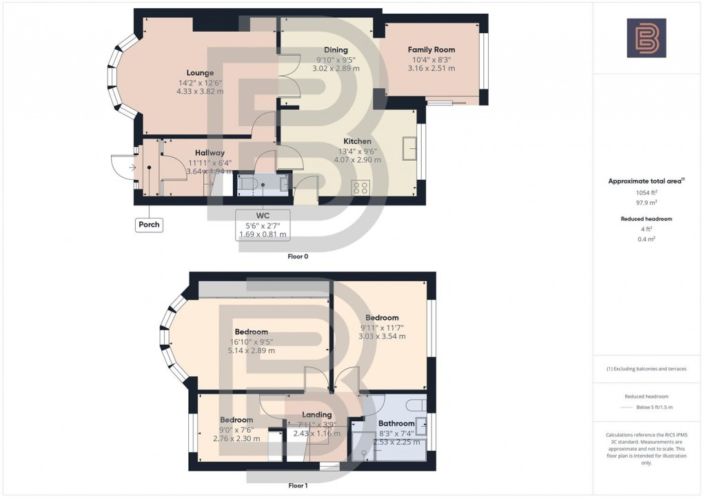 Floorplan for Dewar Grove, Hillmorton, Rugby