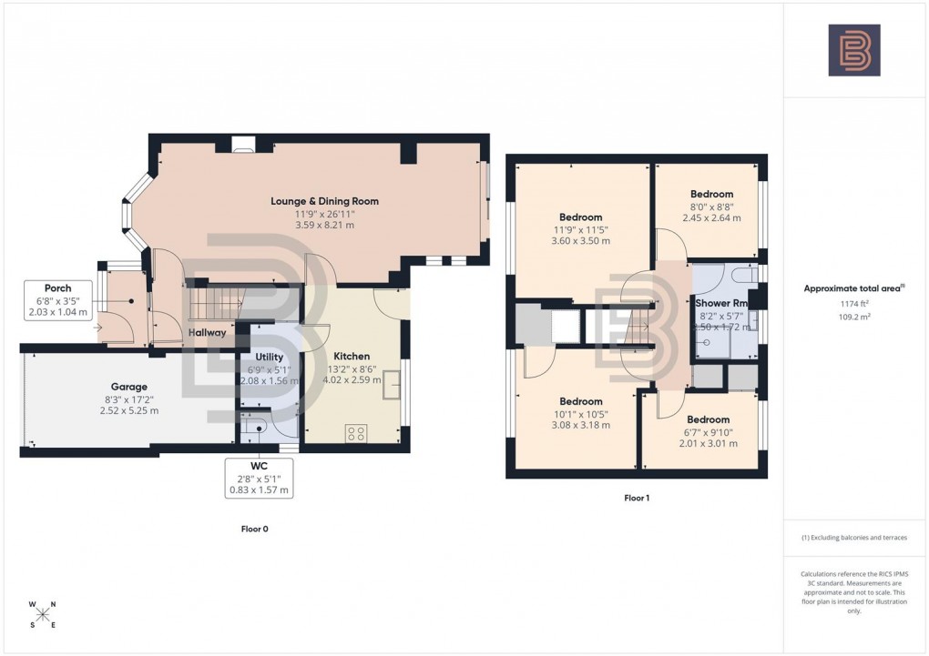 Floorplan for Mill Farm Close, Dunchurch, Rugby
