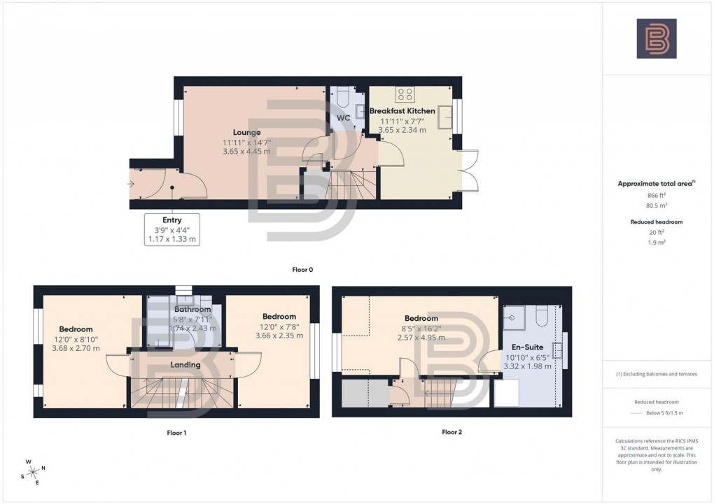 Floorplan for Chervil Way, Coton Park, Rugby