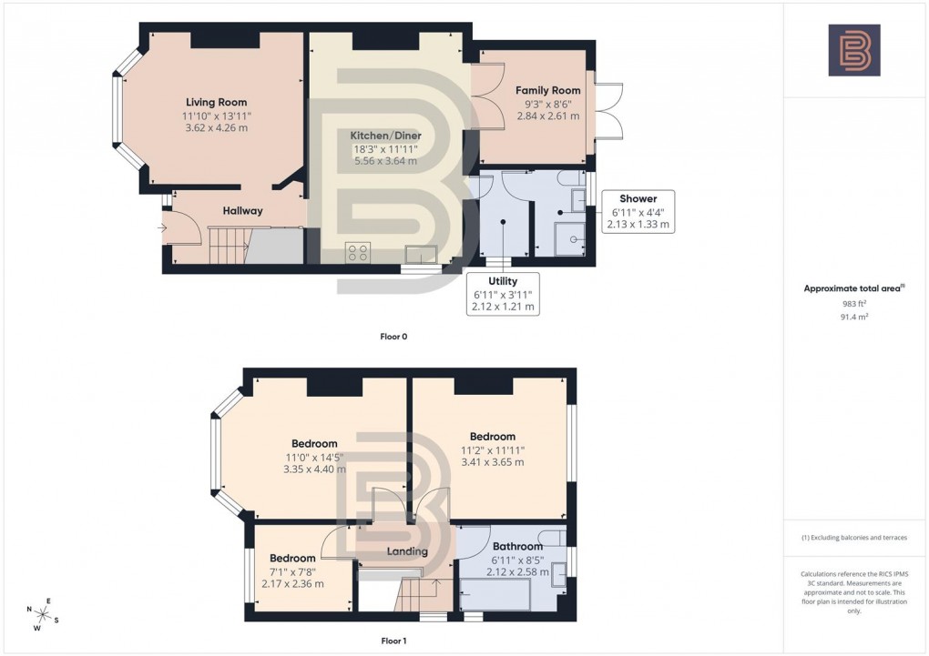 Floorplan for Bilton Road, Rugby