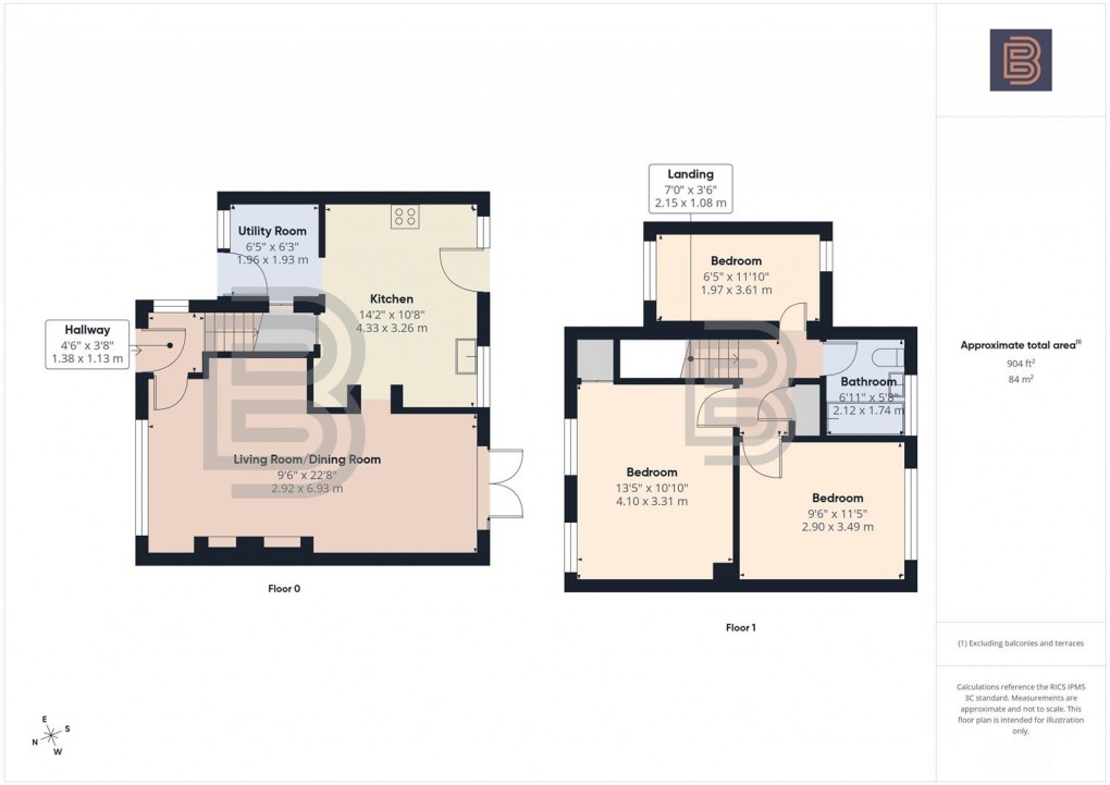 Floorplan for Pettiver Crescent, Hillmorton, Rugby