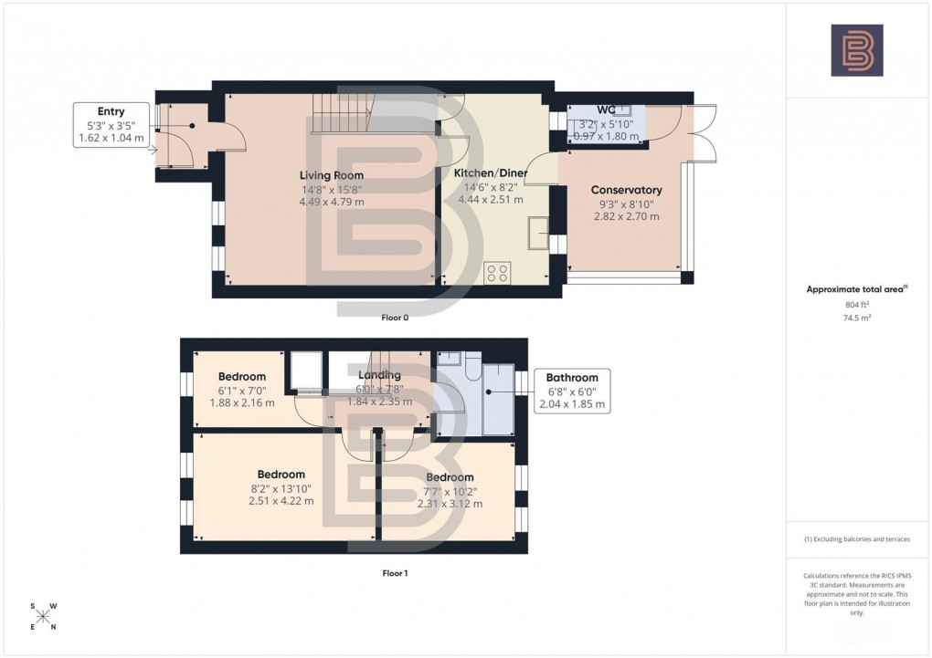 Floorplan for Grendon Drive, Rugby