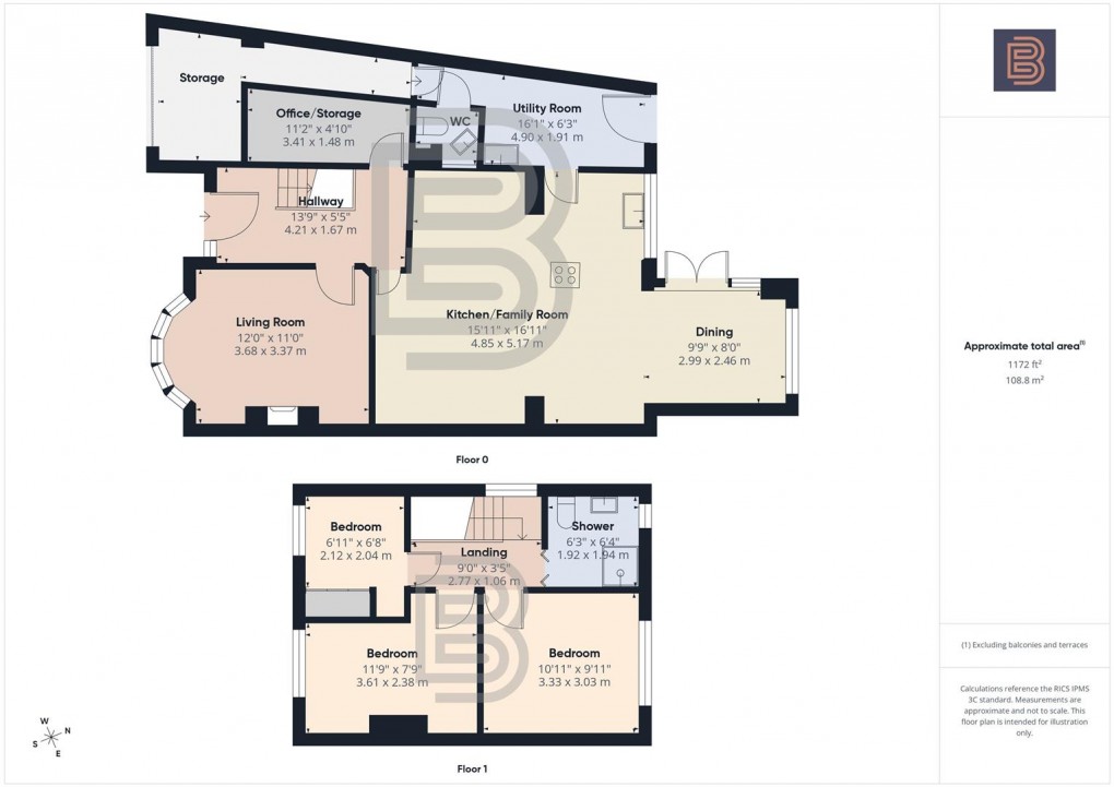 Floorplan for Wheatfield Road, Bilton, Rugby