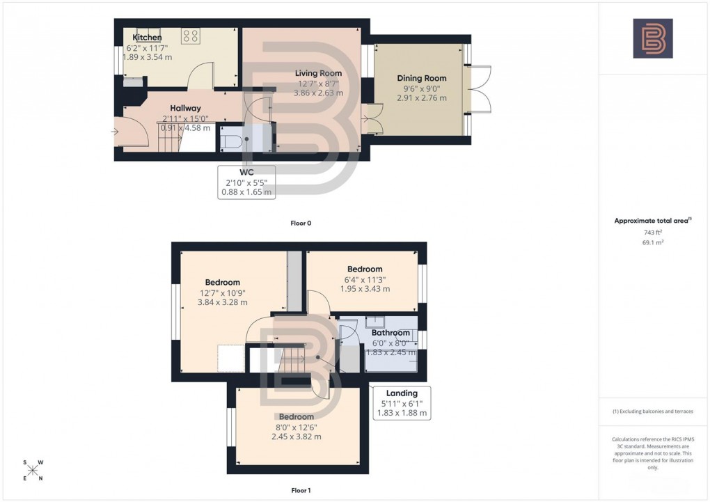 Floorplan for St. Margarets Avenue, Wolston, Coventry