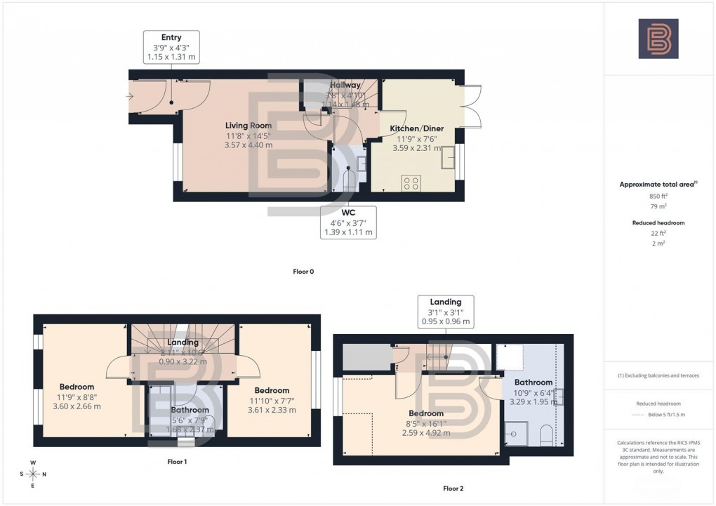 Floorplan for Chervil Way, Coton Park, Rugby