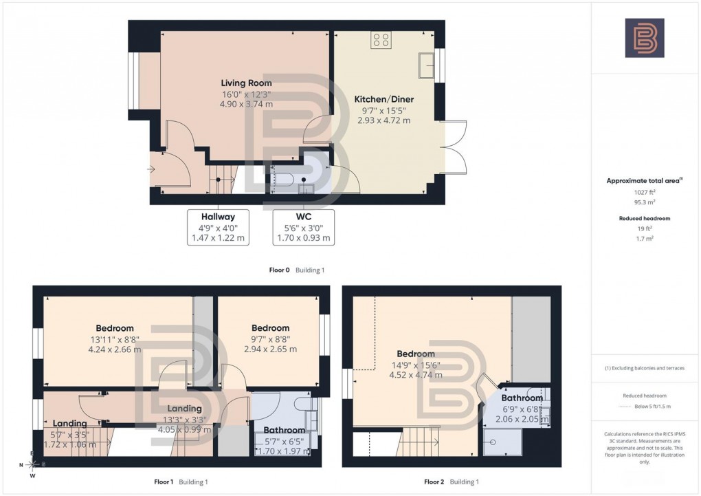 Floorplan for Longstork Road, Coton Park, Rugby