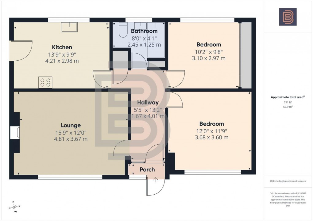 Floorplan for Landseer Close, Hillmorton, Rugby