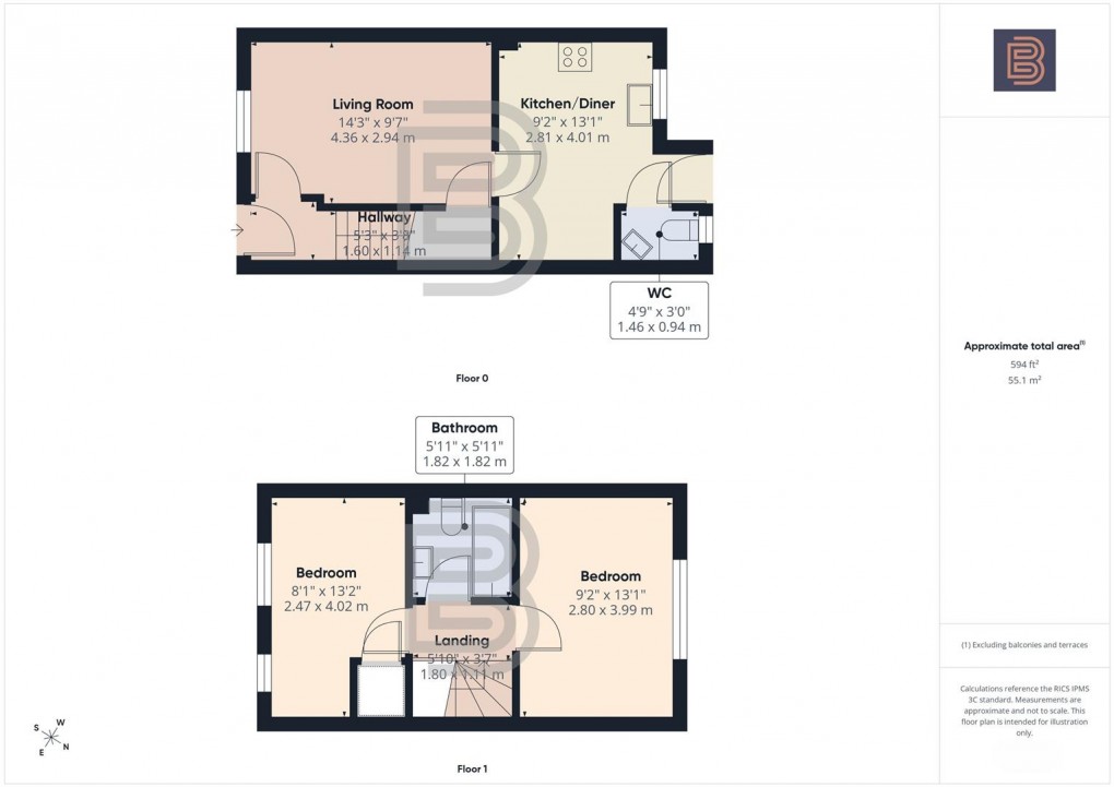 Floorplan for Izod Road, Rugby